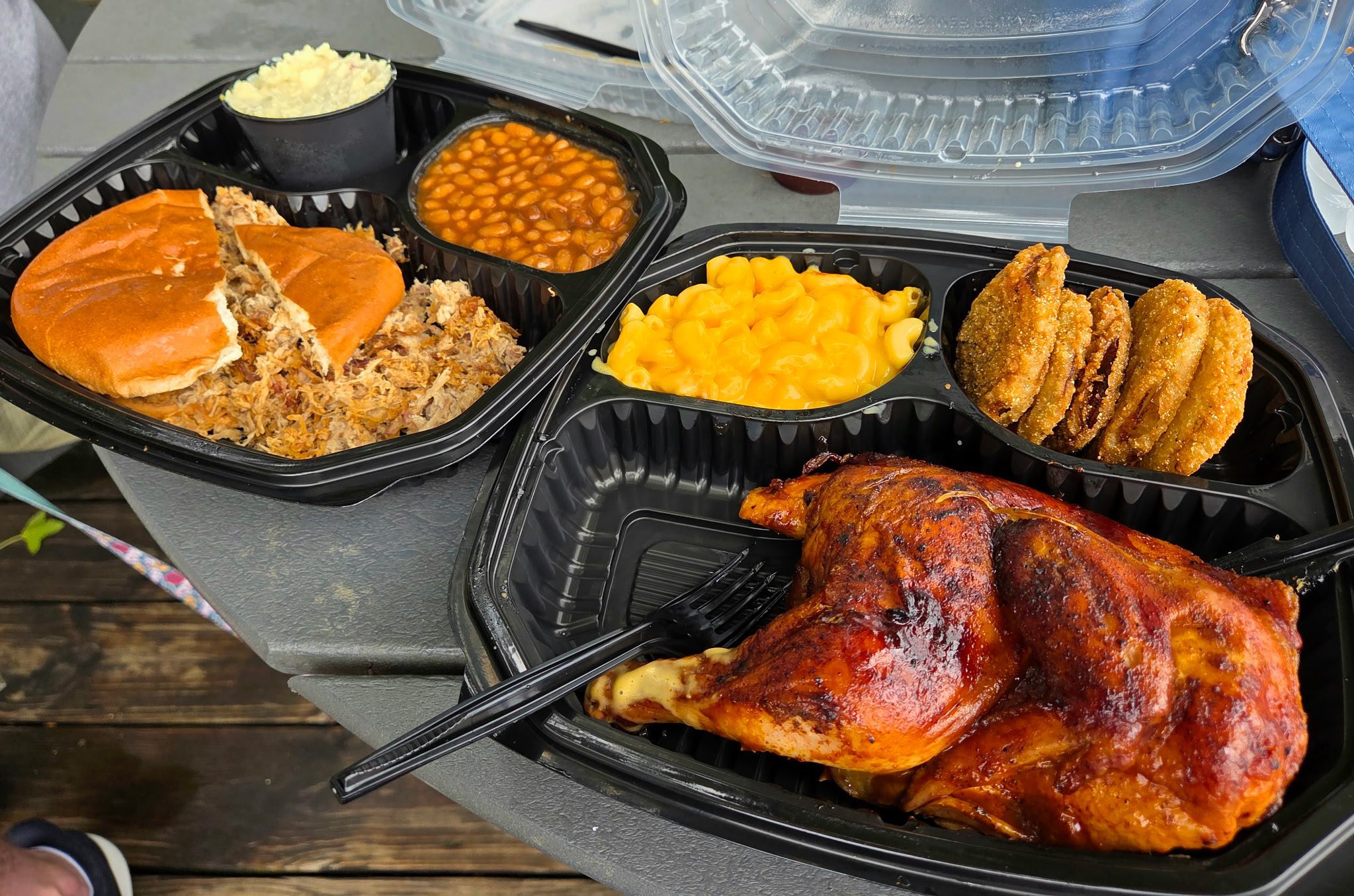 Close up of the BBQ plates